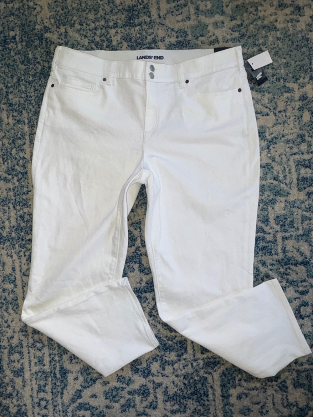 NWT $90 Lands' End high rise straight leg jeans 22W